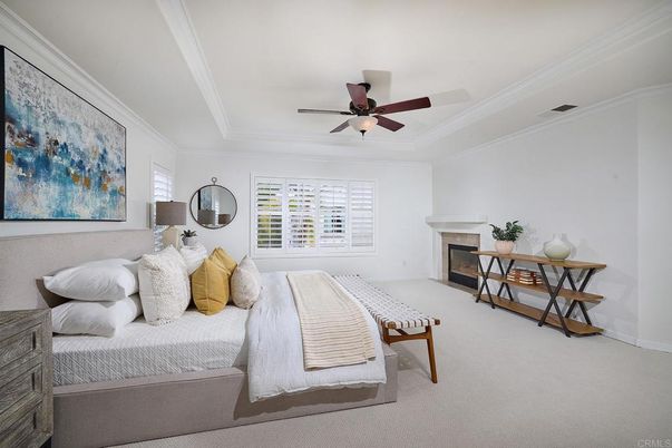 Bedroom, Fireplace, Interior