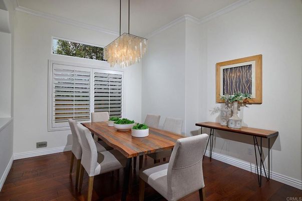 Chandelier, Dining room, Interior, Pendant Lights, Wood Texture Flooring