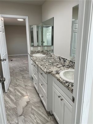 Bathroom, Dual Sink Vanities, Interior, Marble, Recessed Lighting