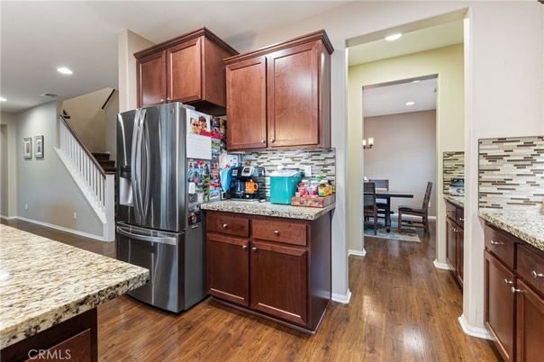 Dining room, Interior, Kitchen, Recessed Lighting, Wood Texture Flooring