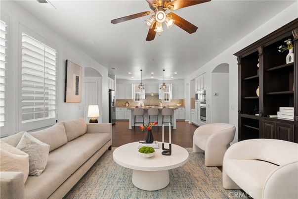 Interior, Kitchen, Living room, Pendant Lights, Recessed Lighting, Stainless Steel Appliances, Wood Texture Flooring