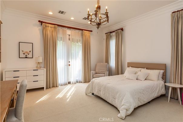 Bedroom, Chandelier, Interior, Recessed Lighting