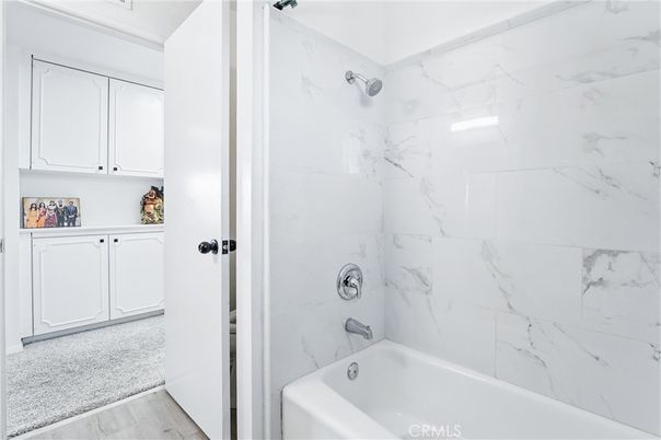 Bathroom, Interior, Marble Walls, Wood Texture Flooring