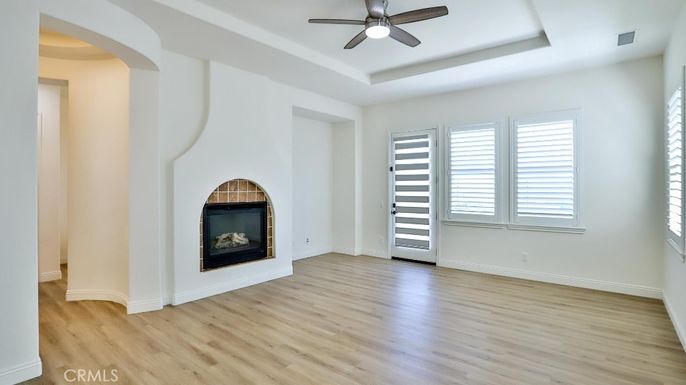 Empty room, Fireplace, Interior, Wood Texture Flooring