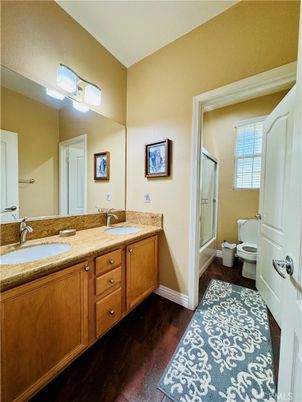 Bathroom, Dual Sink Vanities, Interior, Wood Texture Flooring