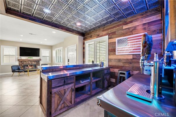 Fireplace, Interior, Recessed Lighting, Wooden Walls