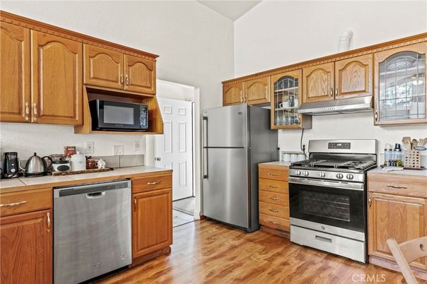 Interior, Kitchen, Stainless Steel Appliances, Wood Texture Flooring