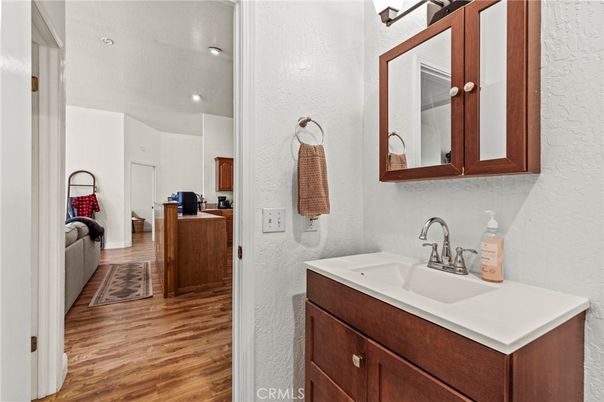 Bathroom, Interior, Recessed Lighting, Wood Texture Flooring