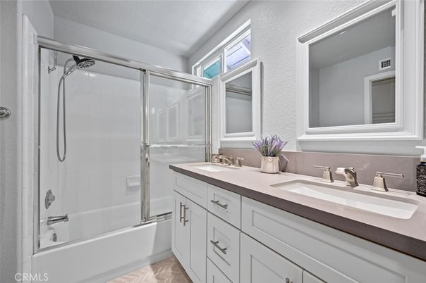Bathroom, Dual Sink Vanities, Glass Shower, Interior