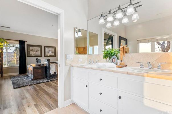 Bathroom, Dual Sink Vanities, Interior, Wood Texture Flooring