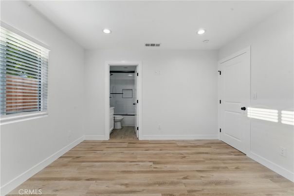 Bathroom, Empty room, Interior, Recessed Lighting, Wood Texture Flooring