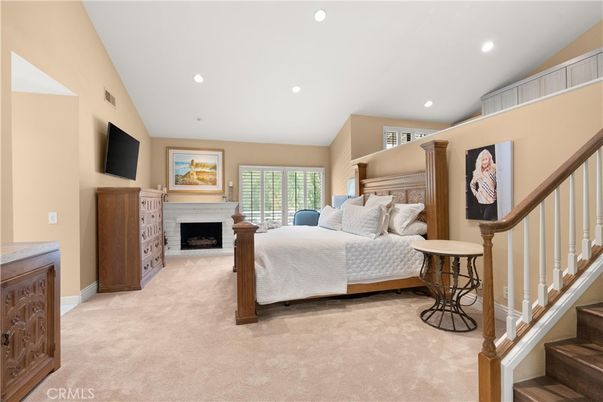 Bedroom, Fireplace, Interior, Recessed Lighting