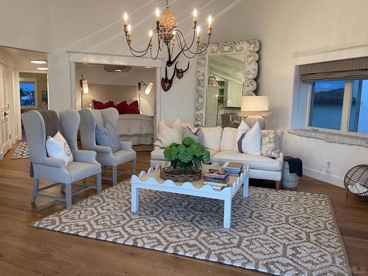 Chandelier, Interior, Living room, Wood Texture Flooring