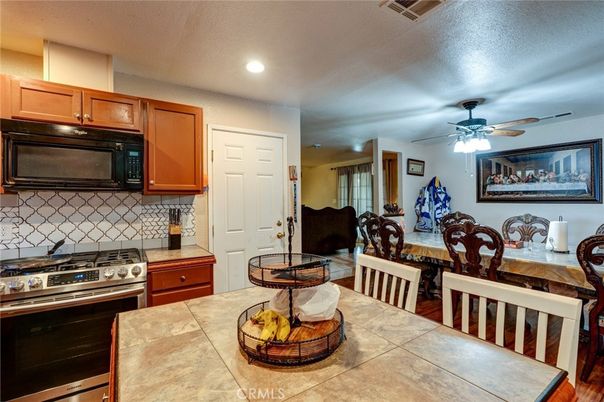 Dining room, Interior, Kitchen, Living room, Recessed Lighting, Stainless Steel Appliances