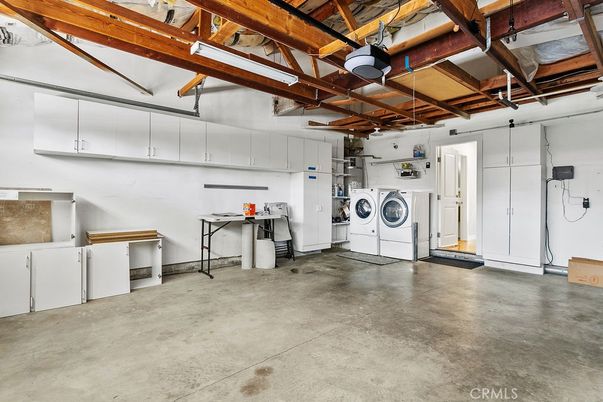 Garage, Interior, Utility Closets, Washer, Wooden Beams