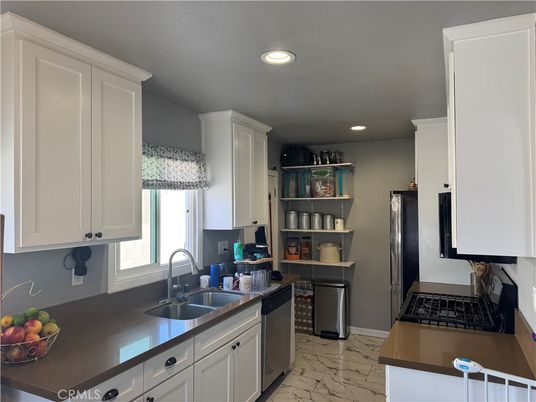 Interior, Kitchen, Marble, Recessed Lighting, Stainless Steel Appliances
