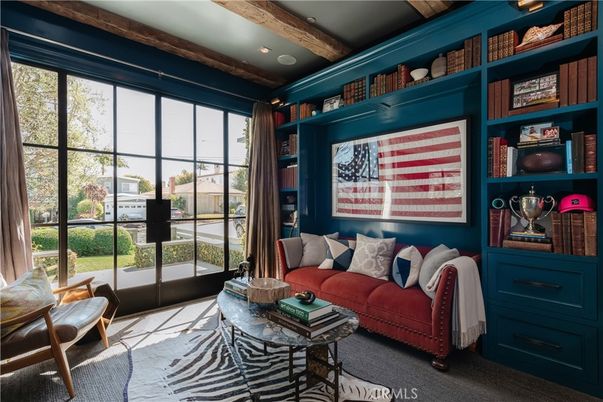 Interior, Living room, Recessed Lighting, Wooden Beams