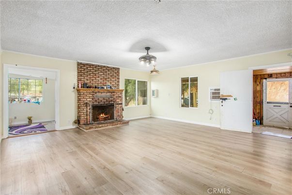 Empty room, Fireplace, Interior, Wood Texture Flooring