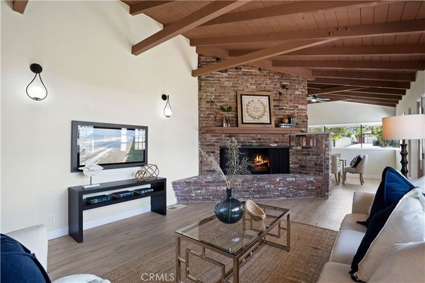 Fireplace, Interior, Living room, Stone Walls, Wooden Beams, Wooden Ceilings, Wood Texture Flooring