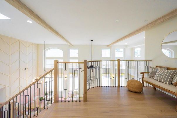 Interior, Pendant Lights, Recessed Lighting, Wooden Beams, Wood Texture Flooring