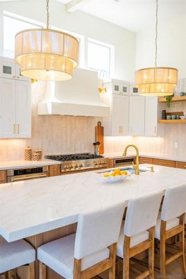 Chandelier, Interior, Kitchen, Pendant Lights, Stainless Steel Appliances