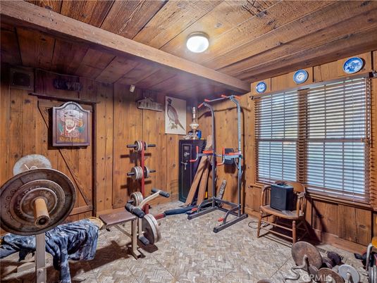 Fitness Equipment, Interior, Wooden Beams, Wooden Ceilings, Wooden Walls