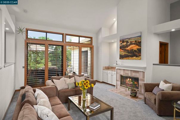Fireplace, Interior, Living room, Recessed Lighting