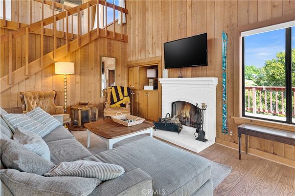 Fireplace, Interior, Living room, Wood Texture Flooring, Wooden Walls