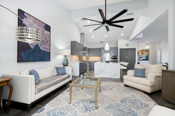 Interior, Kitchen, Living room, Pendant Lights, Recessed Lighting, Stainless Steel Appliances