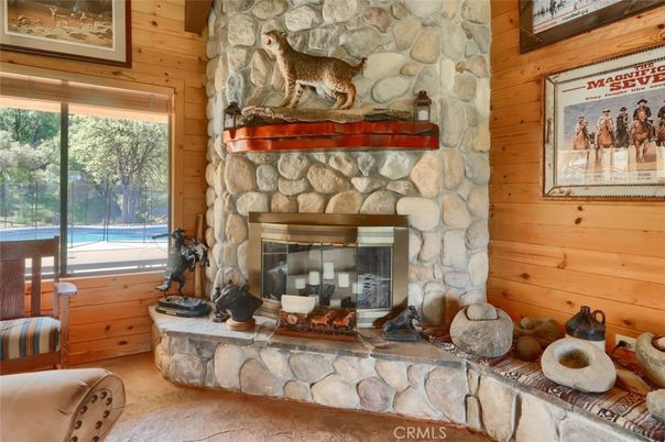Fireplace, Interior, Stone Walls, Wooden Walls