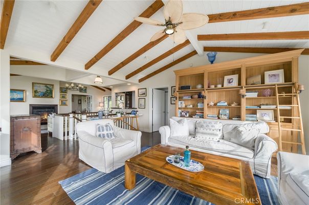 Dining room, Fireplace, Interior, Living room, Wooden Beams, Wood Texture Flooring