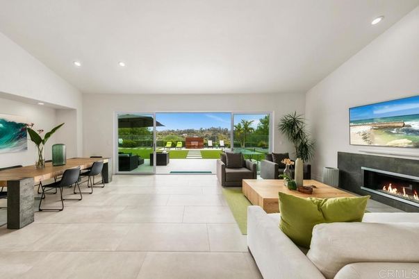 Dining room, Fireplace, Interior, Living room, Recessed Lighting