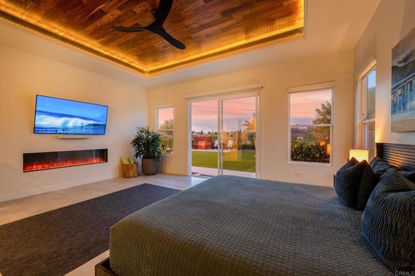 Bedroom, Fireplace, Interior, Wooden Ceilings