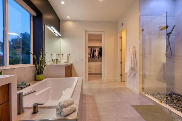 Bathroom, Glass Shower, Interior, Recessed Lighting, Walk-in Closets