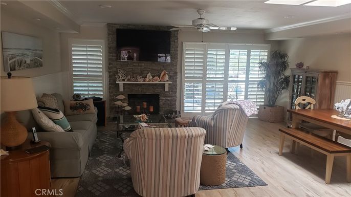 Fireplace, Interior, Living room, Stone Walls, Wood Texture Flooring