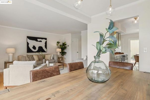 Dining room, Interior, Living room, Pendant Lights, Wood Texture Flooring
