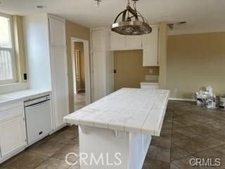 Chandelier, Interior, Kitchen, Tile Countertops