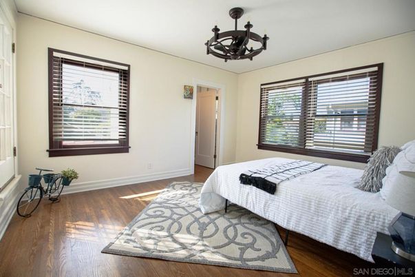 Bedroom, Chandelier, Interior, Wood Texture Flooring