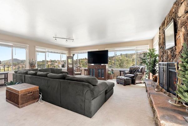 Fireplace, Interior, Living room, Stone Walls