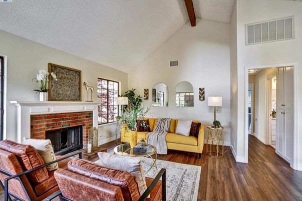 Fireplace, Interior, Living room, Wooden Beams, Wood Texture Flooring