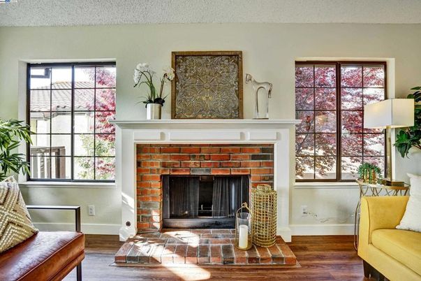 Fireplace, Interior, Wood Texture Flooring