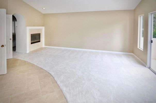 Empty room, Fireplace, Interior, Recessed Lighting