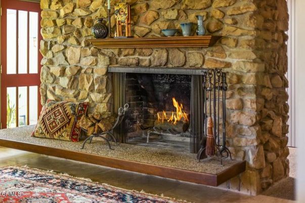 Fireplace, Interior, Stone Walls