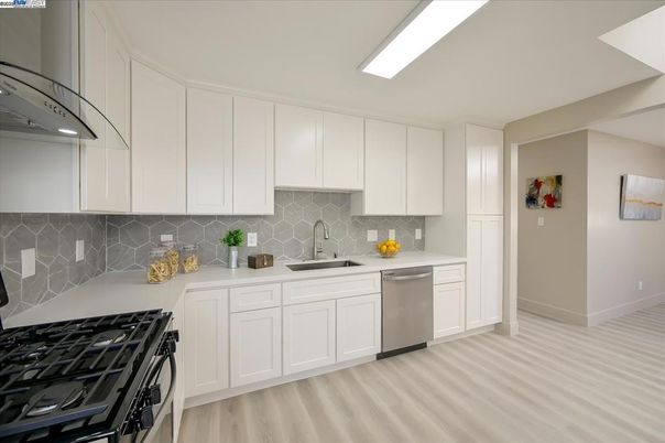 Interior, Kitchen, Stainless Steel Appliances, Wood Texture Flooring