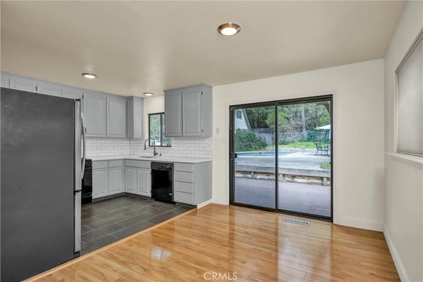 Interior, Kitchen, Recessed Lighting, Wood Texture Flooring