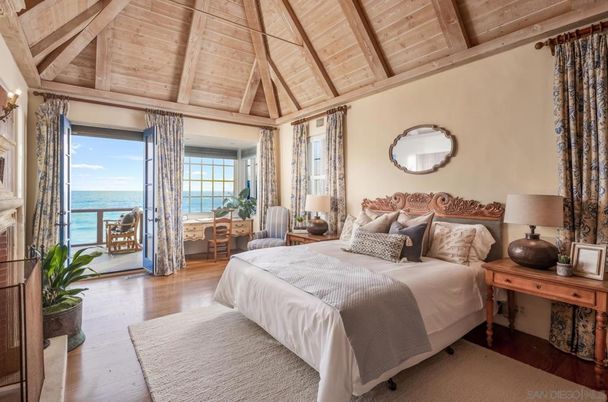 Bedroom, Fireplace, Interior, Water, Wooden Beams, Wooden Ceilings, Wood Texture Flooring