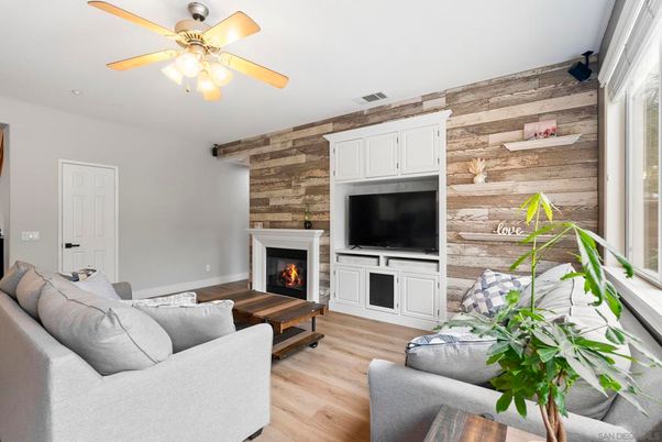 Fireplace, Interior, Living room, Wood Texture Flooring, Wooden Walls