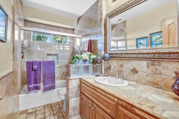 Bathroom, Glass Shower, Interior, Tile Countertops
