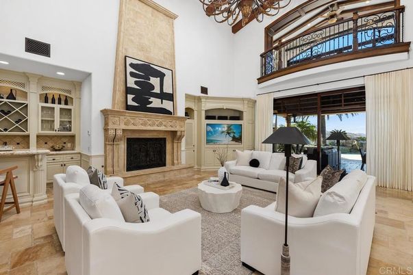 Chandelier, Fireplace, Interior, Living room, Recessed Lighting