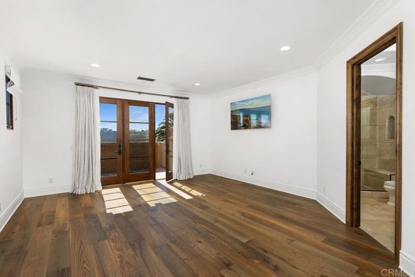 Bathroom, Empty room, Interior, Recessed Lighting, Wood Texture Flooring